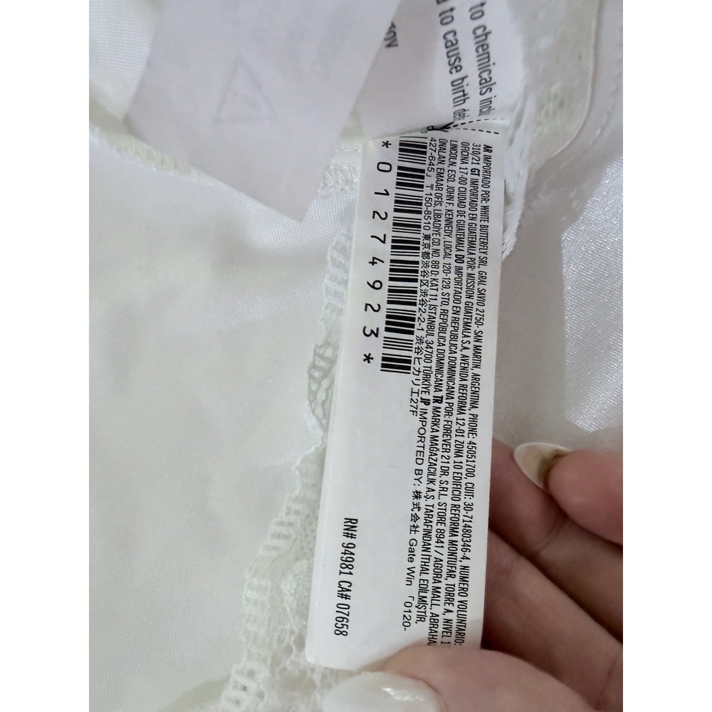 Satin Lace Trim Camisole Top Womens M White Layering Whimsy Fairy Cami Romantic - Picture 6 of 13